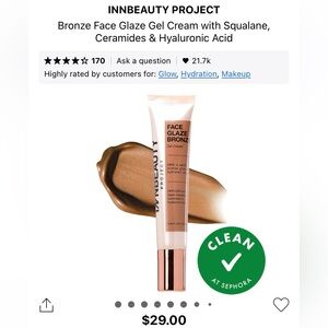 Innbeauty Project - Bronze Face Glaze Gel Cream SqualaneCeramidesHyaluronicAcid